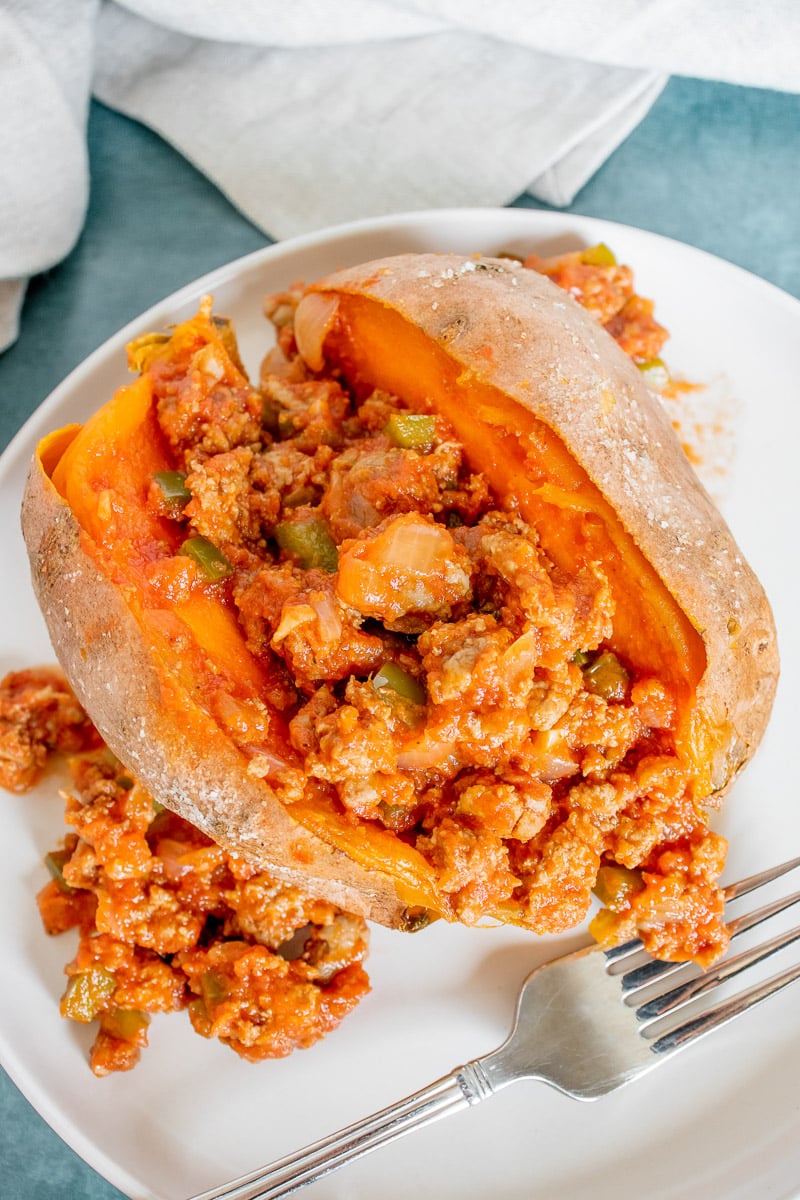 sloppy joe stuffed sweet potatoes