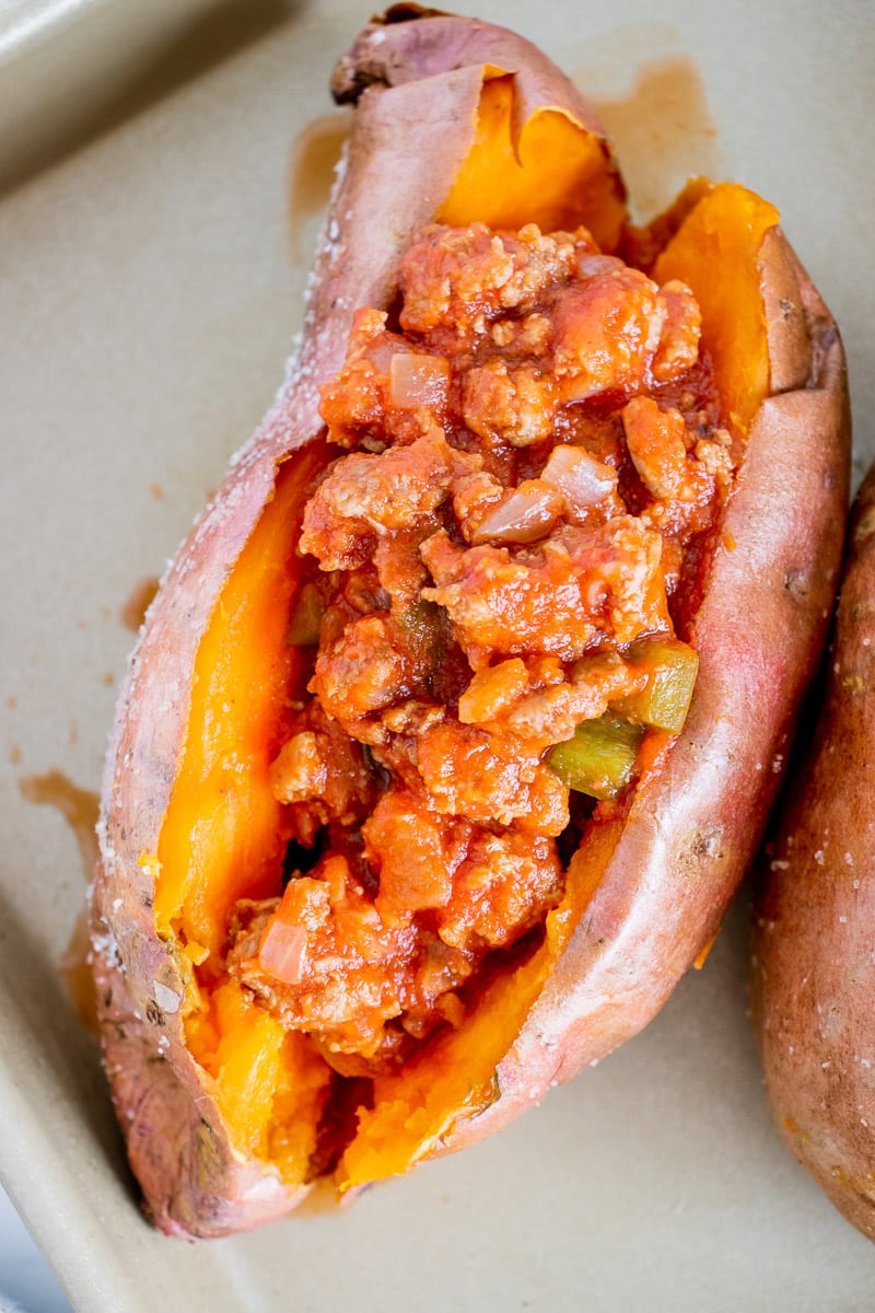 sloppy joe stuffed sweet potatoes