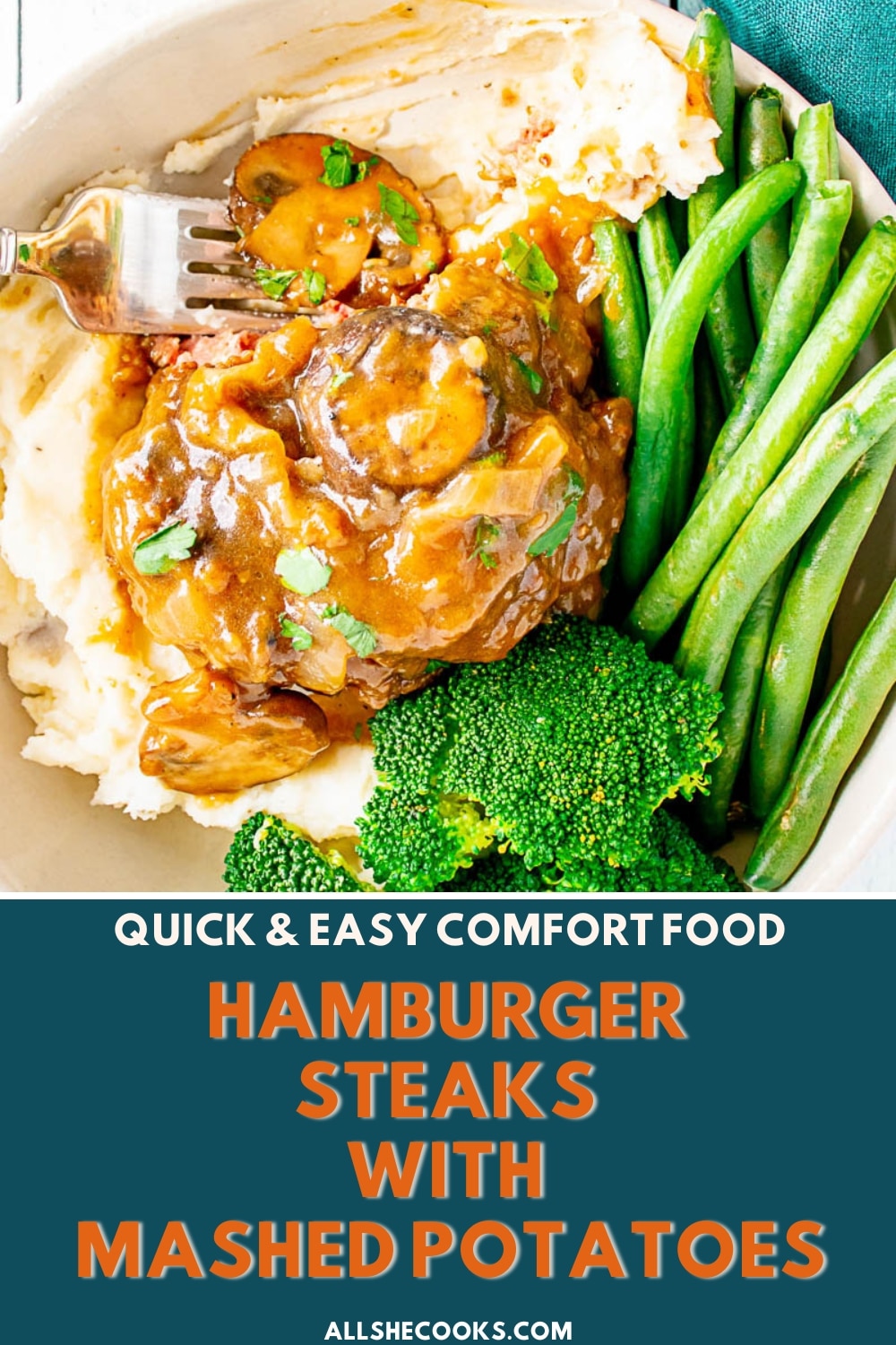Hamburger Steaks with Mashed Potatoes - All She Cooks