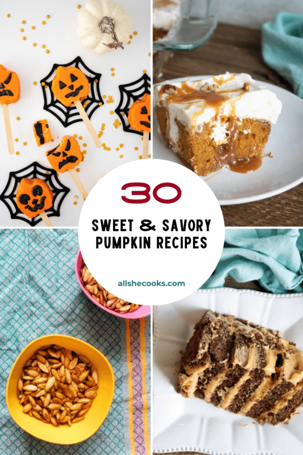 30 sweet and savory pumpkin recipes Pinterest pin