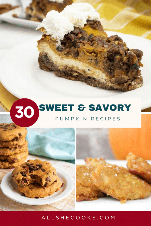 30 sweet and savory pumpkin recipes Pinterest pin