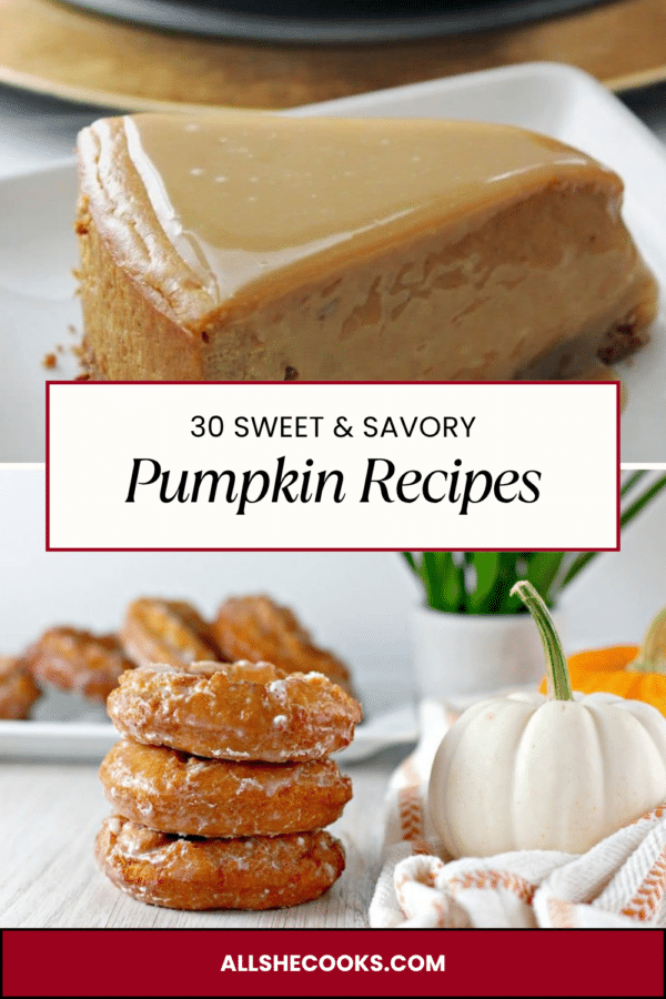 30 sweet and savory pumpkin recipes Pinterest pin