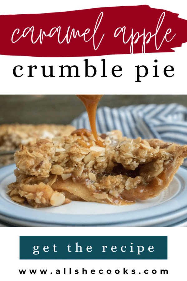 Caramel Apple Crumble Pie Pinterest pin graphic 1