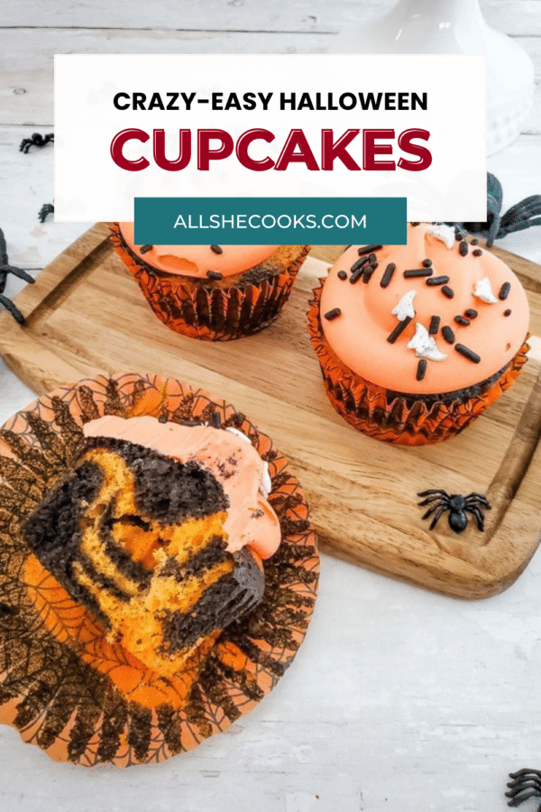 Crazy-Easy Halloween Cupcakes Pinterest pin