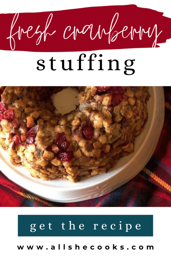 Fresh Cranberry Stuffing Pinterest pin graphic 1