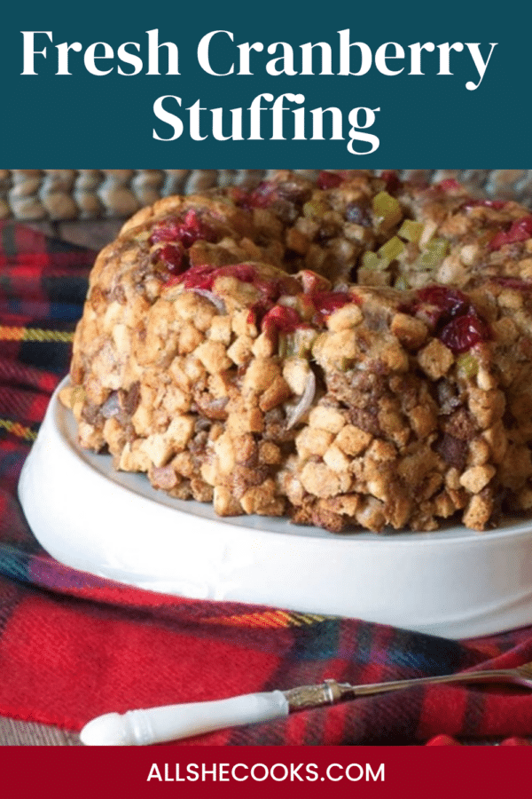 Fresh Cranberry Stuffing Pinterest pin graphic 2