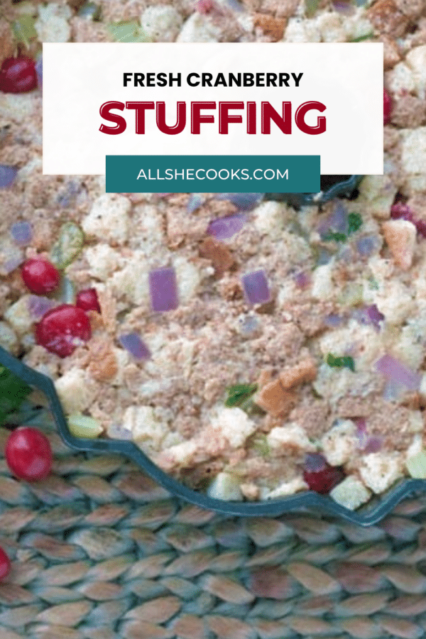 Fresh Cranberry Stuffing Pinterest pin graphic 3