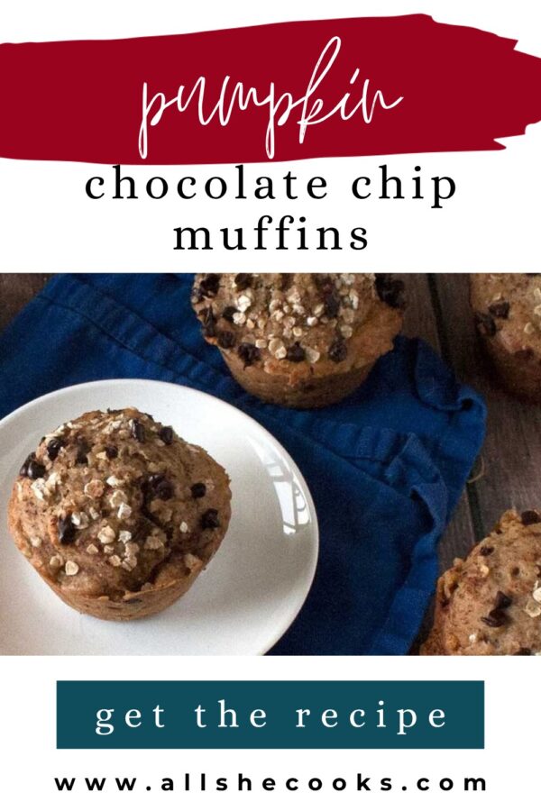 Pumpkin Chocolate Chip Muffins Pinterest pin
