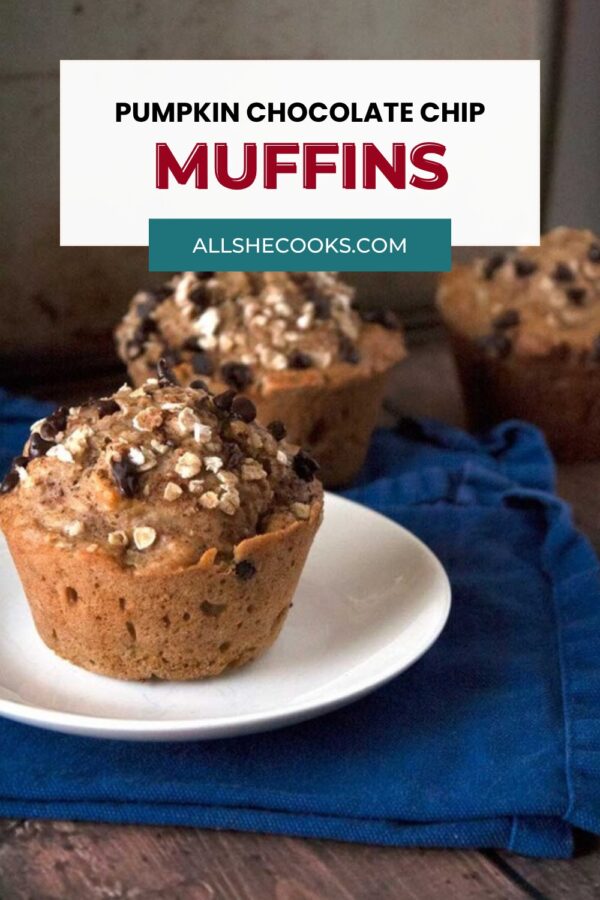 Pumpkin chocolate chip muffins Pinterest pin